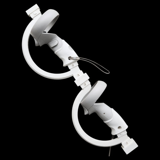 Two ARC Sword attachment grips connected by a curved bridge, side view